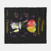 リタイアきらめくルワインお祝い フリースブランケット (正面(横))