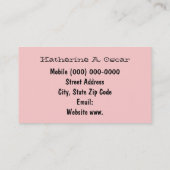 リタイアした名刺ピンクのローズフローラ 退職した 名刺 (裏面)