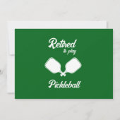 リタイアして pickleball をプレーする 現代の男 招待状 (裏面)