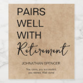 リタイアとペア – ワイおもしろいンラベルギフト ワインラベル (シングルラベル)