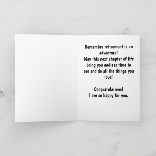 リタイアアドベンチャーヴィンテージ旅行ポスター カード (内部)