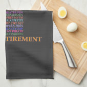 リタイアアナグラムタオル キッチンタオル (四つ折り)