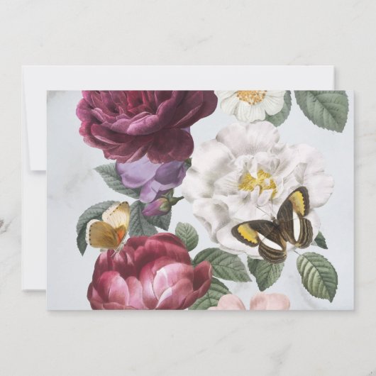 リタイアウォメンズ開花蝶フローラ写真 招待状 (裏面)