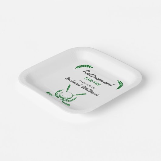 リタイアエレガントルゴルフクラブリースをテーマにしたパーティー ペーパープレート (傾斜あり)