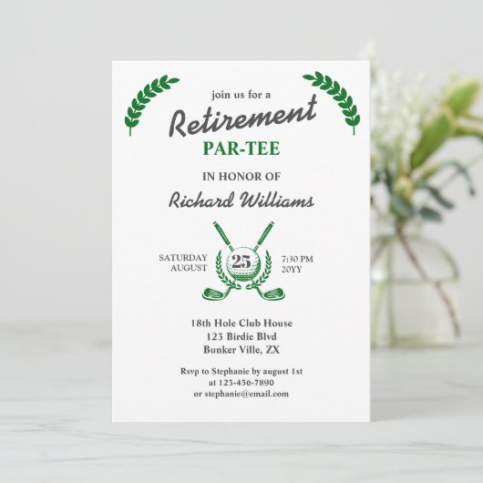 リタイアエレガントルゴルフクラブリースをテーマにしたパーティー 招待状 (スタンド正面)