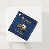 リタイアエレガントルゴルフテーマグレーカートブルー金ゴールド フェイバータグ (インサイチュ)