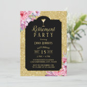 リタイアカクテルパーティーモダン金ゴールドフローラ 招待状 (スタンド正面)
