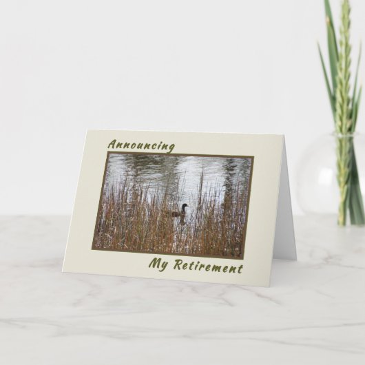 リタイアカード、アヒル付き自然池を発表 案内状 (正面)