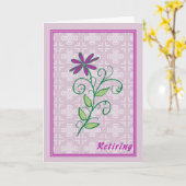 リタイアカード、花つきラベンダー カード (黄色い花)