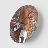 リタイアギフト生姜キャットスリッパ ラウンド壁時計 (傾斜)