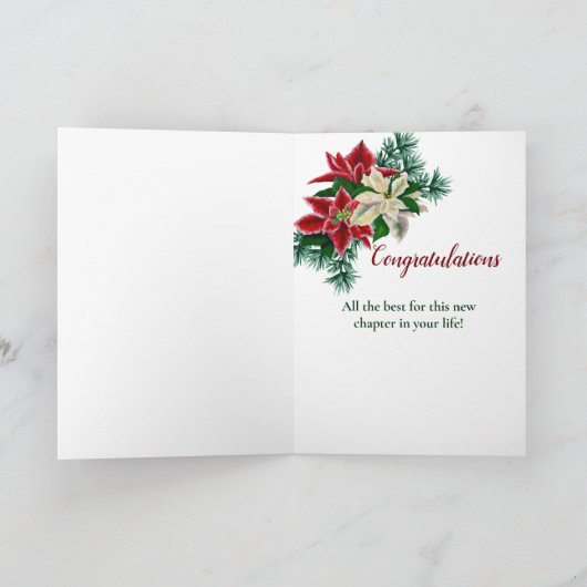 リタイアクリスマスポインセチア黒カード カード (内部)