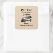 リタイアグレーゴルフカートPar Teeテーマ スクエアシール (バッグ)