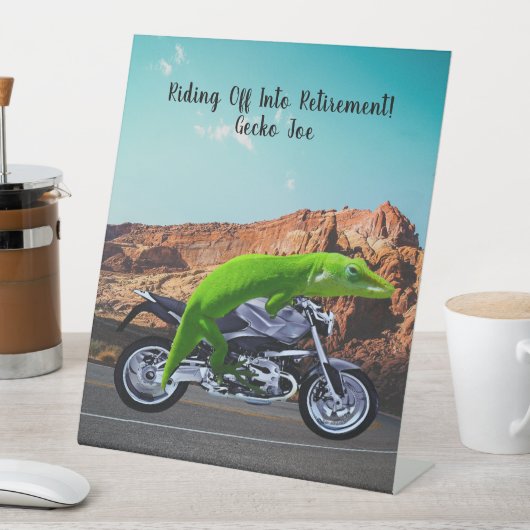 リタイアゲッコカスタムバイクに乗り出す 台座サイン (インサイチュ)