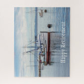 リタイアコマーシャル魚釣りボート漁師 ジグソーパズル (縦)