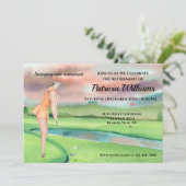 リタイアゴルフの女性がグリーンに揺れ 招待状 (スタンド正面)