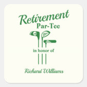 リタイアゴルフクラブをテーマにしたPar Tee スクエアシール (正面)