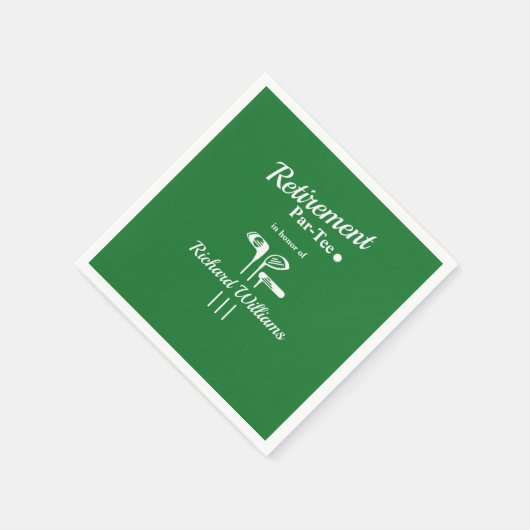 リタイアゴルフクラブをテーマにしたPar Tee スタンダードカクテルナプキン (角)