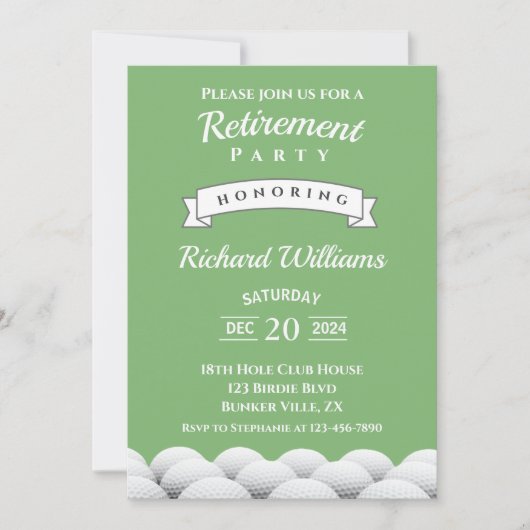 リタイアゴルフゴルフボールフォーマルヴィンテージ 招待状 (正面)