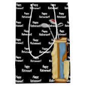 リタイアゴルフバッグオンブラック ミディアムペーパーバッグ (正面)