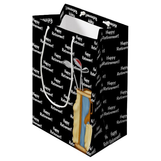リタイアゴルフバッグオンブラック ミディアムペーパーバッグ (正面アングル)