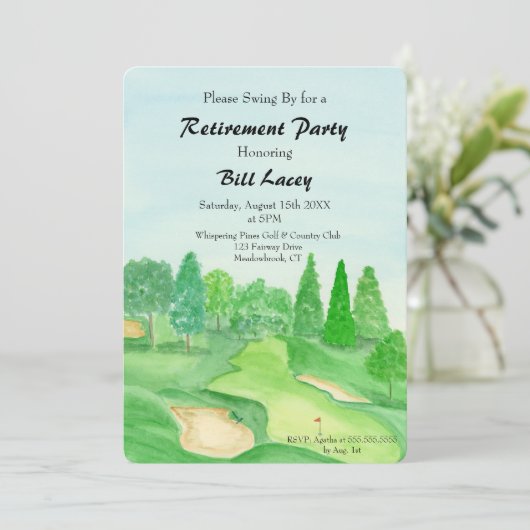リタイアゴルフパーティーウォーターカラーゴルフコース 招待状 (スタンド正面)
