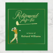 リタイアゴルフパーティークラシックグリーンゴールデンプレーヤー ワインラベル (シングルラベル)