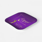 リタイアゴルフパーティークラシックパープルゴールデンウーマン ペーパープレート (傾斜あり)