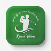 リタイアゴルフプレーモダンヤーのパーティーへのスイング ペーパープレート (正面)