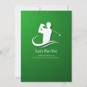 リタイアゴルフプレーモダンヤーのパーティーへのスイング 招待状 (裏面)