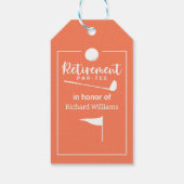 リタイアゴルフボールティーフラッグモダン ギフトタグ (裏面)