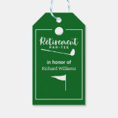 リタイアゴルフボールティーフラッグモダン ギフトタグ (裏面)