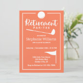 リタイアゴルフボールティーフラッグモダン 招待状 (スタンド正面)