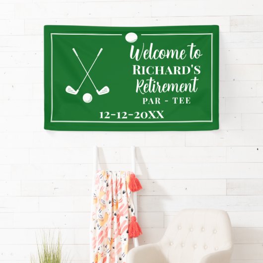 リタイアゴルフボールティーフラッグモダン 横断幕 (インサイチュ)