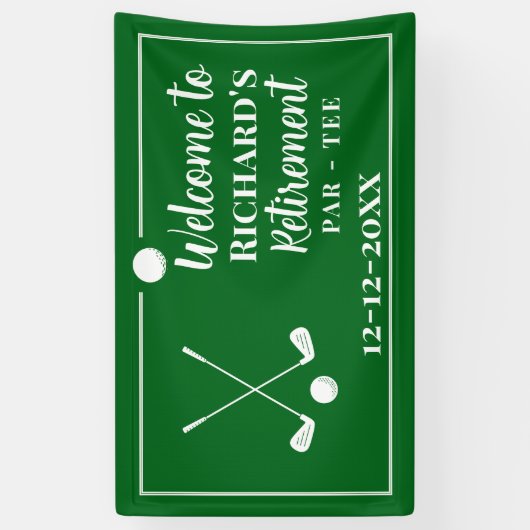 リタイアゴルフボールティーフラッグモダン 横断幕 (縦)