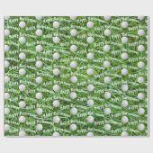 リタイアゴルフボールon草の包み紙 ラッピングペーパー (フラット)