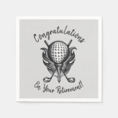 リタイアゴルフボールTeeクラブおめでとう スタンダードカクテルナプキン (正面)