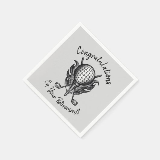 リタイアゴルフボールTeeクラブおめでとう スタンダードカクテルナプキン (角)