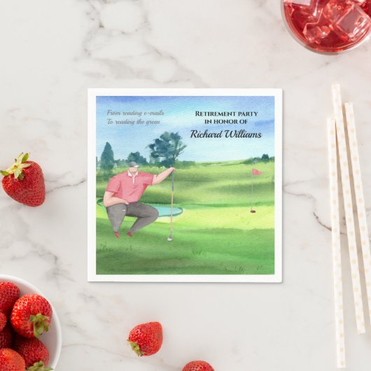 リタイアゴルフマ読ンズザグリーンウォーター色 スタンダードカクテルナプキン (インサイチュ)