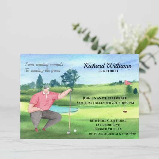 リタイアゴルフマ読ンズザグリーンウォーター色 招待状 (スタンド正面)