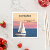 リタイアゴーンセーリングセーリングセーリングボートサンセット海 スタンダードカクテルナプキン (インサイチュ)