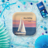 リタイアゴーンセーリングセーリングセーリングボートサンセット海 ペーパープレート (パーティー)