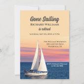 リタイアゴーンセーリングセーリングセーリングボートサンセット海 招待状 (正面)
