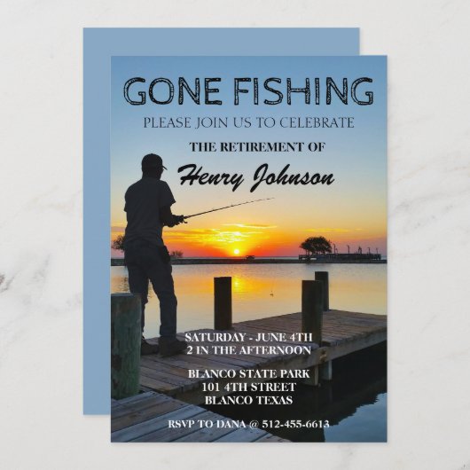 リタイアゴーン魚釣りコーストビーチ 招待状 (正面/裏面)