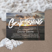 リタイアゴーン魚釣りサマービーチサンセット 招待状