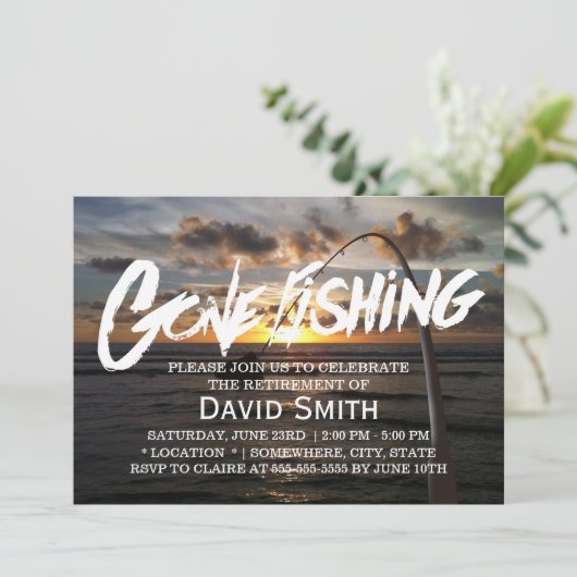 リタイアゴーン魚釣りサマービーチサンセット 招待状 (スタンド正面)