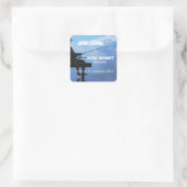 リタイアゴーン魚釣りサンセット退職した漁師 スクエアシール (バッグ)