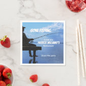 リタイアゴーン魚釣りサンセット退職した漁師 スタンダードカクテルナプキン (インサイチュ)