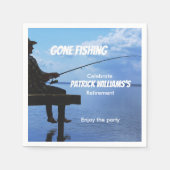 リタイアゴーン魚釣りサンセット退職した漁師 スタンダードカクテルナプキン (正面)