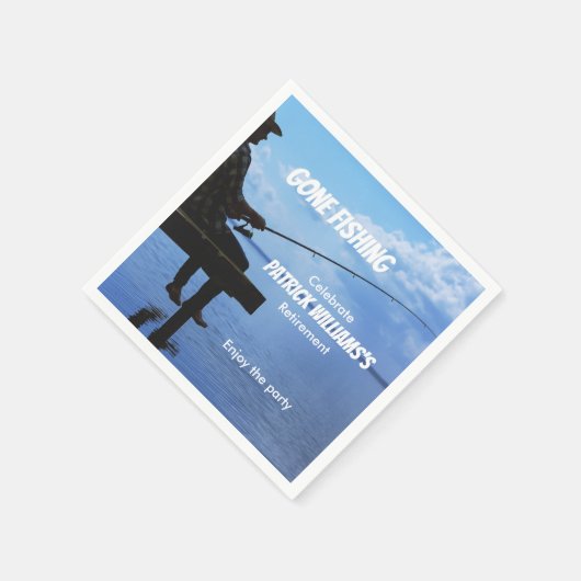 リタイアゴーン魚釣りサンセット退職した漁師 スタンダードカクテルナプキン (角)