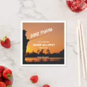 リタイアゴーン魚釣りサンセット退職した漁師 スタンダードカクテルナプキン (インサイチュ)